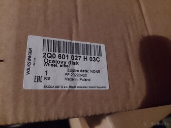 Predám plechové disky 6Jx16, 5x100, nové - 6