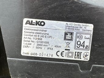 Predám elektrickú kosačku AL-KO Comfort 40 E - 6