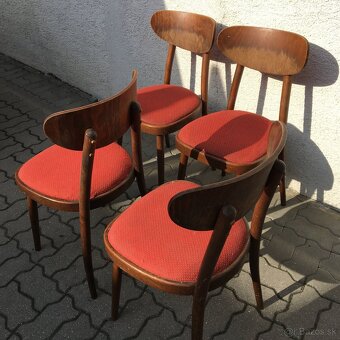 Retro starozitne stolicky Smidek Cesky Nabytek 1960 4ks - 6