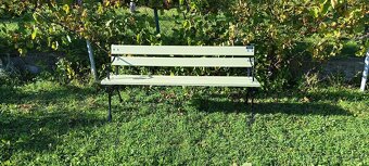 Retro záhradná lavička Green - 6