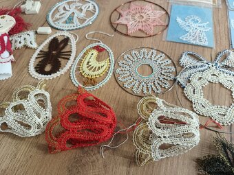 Paličkovaná čipka ozdoby, anjeli, vločky atď. - 6