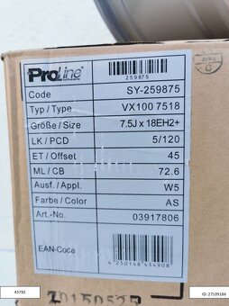 Bmw 1 Alu disky Proline Proline 7,5x18 ET45 5X120 1251 - 6