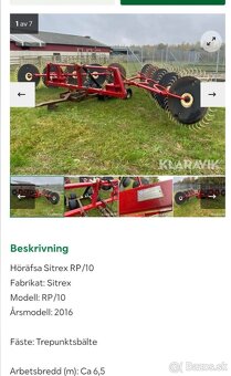 Predám zhrnovač za traktor - 6