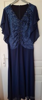Šaty spoločenské modré dlhé 48 - 50 - 6