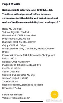 Cube bicykel 16 - 6