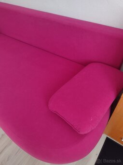 Rozkladacia zanovna ružová sedačka - 6