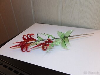 Starožitná krásná skleněná kytička, Jaroslav Brychta ŽBS. - 6