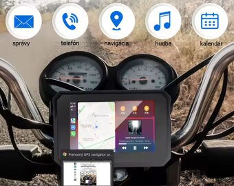 Motocyklová 5" GPS navigácia Android + Apple - Iphone 2026 - 6