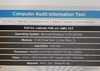 Dell Latitude 7400 dotykovy 14" 8/GB/256SSD výhodná cena - 6