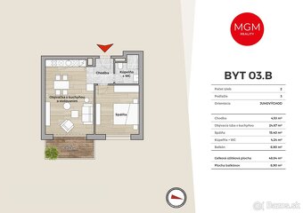 03.B - 2-izb. apartmán, 55,74 m2, DONOVALY, priamo na zjazd - 6