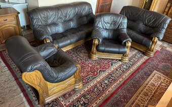 Rustikální kožená sedací souprava,6089 - 6