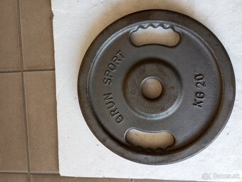 Sada Olympíjskych kotúčov liatina 2x10kg,2x15kg,2x20kg(90)kg - 6