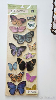 priestorové (3D) nálepky Motýľ, 2 balenia - 6