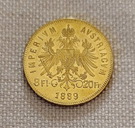 Zlaté rakúske 8 zlatníky FJI 1882, 1885 a 1889 bz - 6