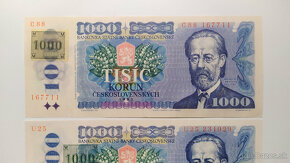 Bankovky 1000 Kčs UNC, rôzne typy a série - 6
