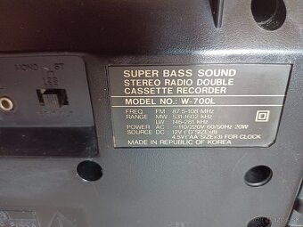 Samsung W700L radiomagnetofon retro 2 kazeťák Korea - 6
