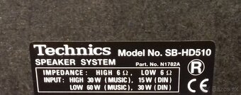 Krasne 60W reproduktory TECHNICS 33x16x24cm 2-pasmove, AB43 - 6