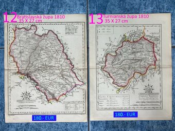 Slovenské župy 200 ročné mapy celá zbierka na predaj - 6