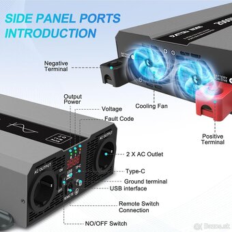DATOU BOSS menič napätia 2000 W 12 V na 230 V - 6
