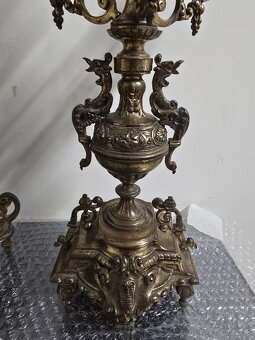 Starožitné krbove hodiny a svietniky.... - 6