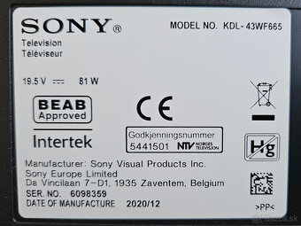 SONY smart TV 43" 4 ročný - 6