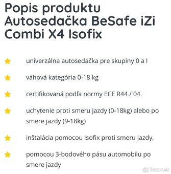 Besafe Isofix obojsmerná sedacka - 6