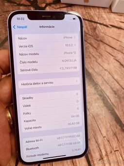iPhone 12 fialový 64 batérie 100% top stav - 6