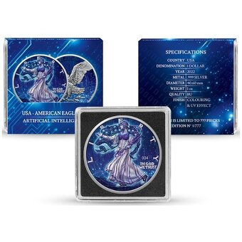 Investicne striebro mince minca Liberty AI - 6