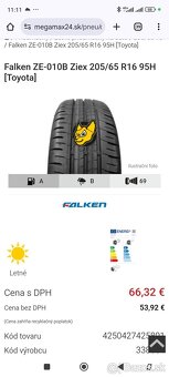 205/65 R16 letné felken DOT 2022 - 6