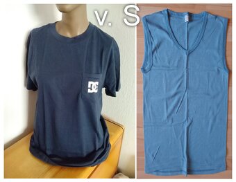 Modré značkové tričko zn. DC v.S (+tielko nové a tričko zada - 6