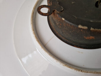 Starožitné porcelánové talířové nástěnné hodiny rokoko - 6