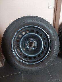 Plechové disky 5x100 r15 + zimné pneu - 6
