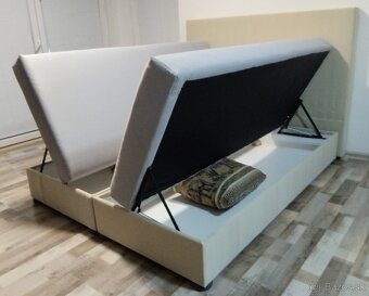 manzelska postel bezovo siva , 160x195x46 cm - 6