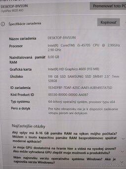 Ponúkam All in One PC - Dell Optiplex 9020 AIO - 6