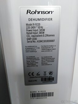 Odvlhčovač vzduchu ROHNSON R-9220 - 6