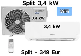 Klimatizácia NOVÁ WEBER wifi možnosť kúriť chladiť - 6