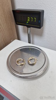 Zlaté náušnice kruhy dvojfarebné - 6