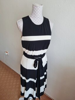 nové krémovo-čierne elastické šaty Ralph Lauren 38 - 6