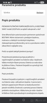 Piesková filtračná pumpa nová bestway 58497 - 6