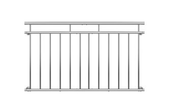 Balkónové zábradlie 90 x 128 až 156 cm - nehrdzavejúca oceľ - 6