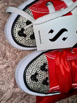 converse mickey mouse shoozers crystals red tenisky - 6