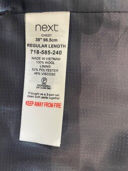 Pánsky oblek – slim fit, vlna 100 % (veľkosť M) - 6
