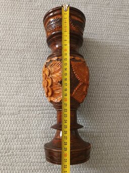 Drevená vyrezávaná váza na sušené kvety - 6