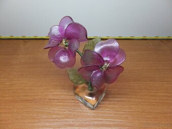 Starožitná krásná skleněná kytička, předpoklad J. Brychta - 6