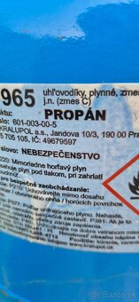 Predám 11kg. originál propánovú plnú fľašu zapečatená. - 6
