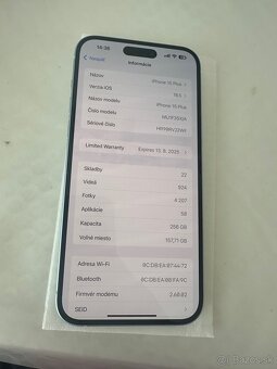 Predám Iphone 15 Plus, 256Gb 91% zdravie batérie - 6