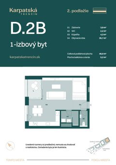 RADO | Rezidencia Karpatská (D.2B), 1i byt 46 m2, loggia 5 m - 6