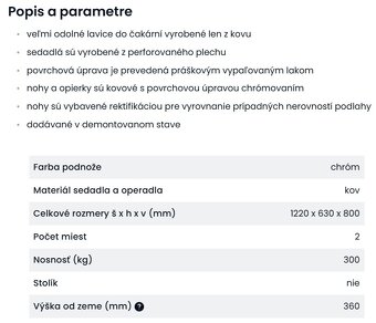predam kovovu lavicu vyrobca b2bpartner 2 sedadlo - 6