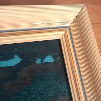 Malovany obraz na platne s drevenym ramom a pozlatenym pasom - 6