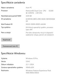 Predám 2-jadrové PC Acer Veriton M265 + 17" monitor - 6